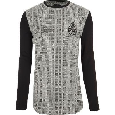 River Island Mens Marl Rib Muscle Fit Long Sleeve T-shirt