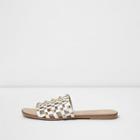 River Island Womens White Studded Leather Sliders