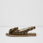 River Island Womens Wide Fit Laser Cut Slingback Loafers