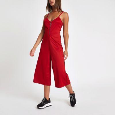 River Island Womens Zip Front Culotte Jumpsuit
