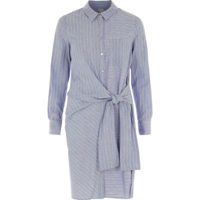 River Island Womens Stripe Tie Waist Shirt Dress