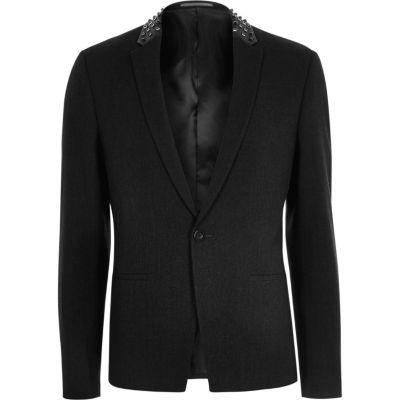 River Island Mens Stud Slim Fit Blazer