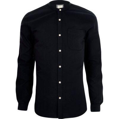 River Island Mens Long Sleeve Slim Fit Grandad Shirt