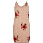 River Island Womens Lace Rose Embroidered Slip Dress