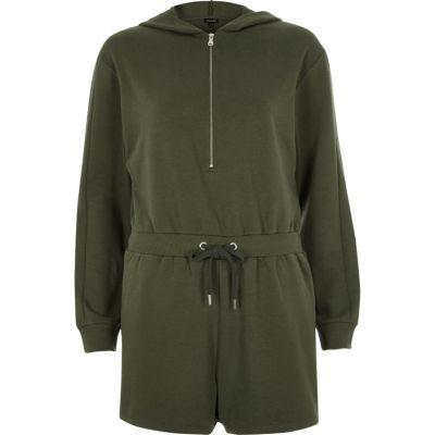 River Island Womens Hooded Zip Placket Romper
