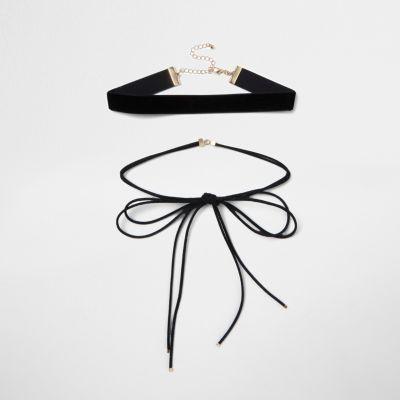 River Island Womens Velvet Suede Bolo Choker Pack