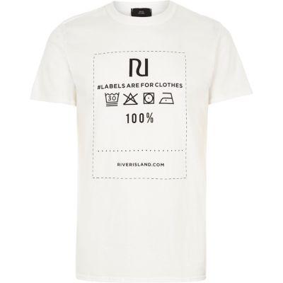 River Island Mens White Ditch The Label Charity T-shirt