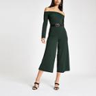 River Island Womens Bardot Neck Wide Leg Jumpsuit