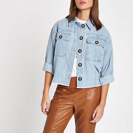 River Island Womens Denim Crop Jacket