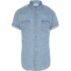 River Island Mens Denim Short Sleeve Western Shirt