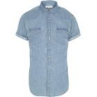 River Island Mens Denim Short Sleeve Western Shirt