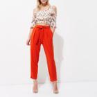 River Island Womens Petite Tie Waist Tapered Trousers