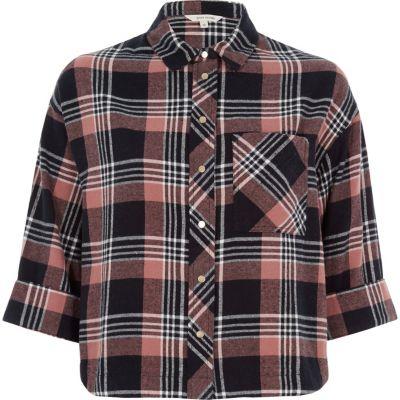 River Island Womens Check Cropped Shirt