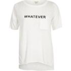River Island Womens White Word Print T-shirt