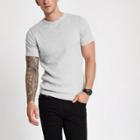 River Island Mens Marl Cable Knit Muscle Fit Tape T-shirt