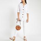 River Island Womens White Button Front Cotton Shirt