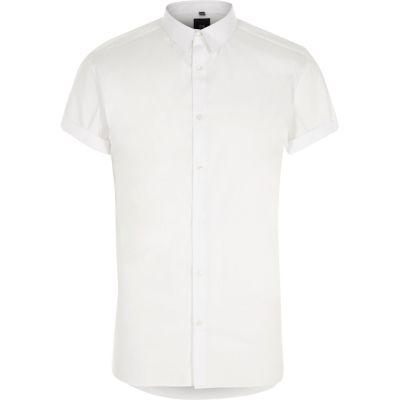 River Island Mens White Big And Tall Short Sleeve Shirt