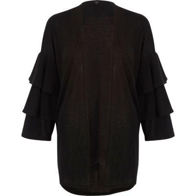 River Island Womens Knit Frill Sleeve Cardigan