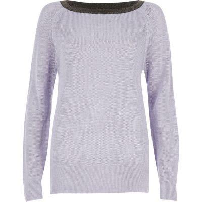 River Island Womens Tipped Raglan Sleeve Jumper