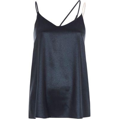 River Island Womens Metallic Embellished Strap Cami Top
