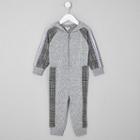 River Island Mini Girls Check Tape Hooded Jumpsuit