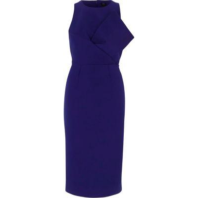 River Island Womens Bow Front Sleeveless Bodycon Midi Dress