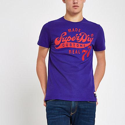 River Island Mens Superdry Classic Logo Print T-shirt