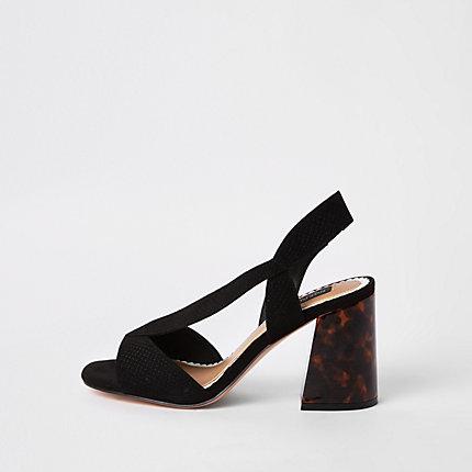 River Island Womens Wide Fit Cross Strap Block Heel Sandal