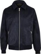 River Island Mensnavy Faux Suede Zip-up Jacket