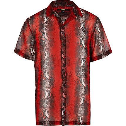 River Island Mens Jaded London Snake Short Sleeve Shirt