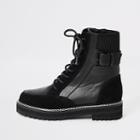 River Island Womens Suede Lace-up Chunky Biker Boots
