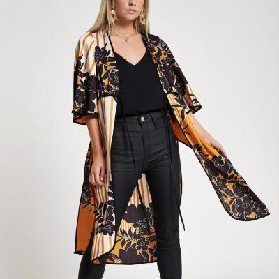 River Island Womens Petite Floral Tie Front Kimono