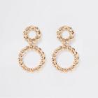River Island Womens Gold Tone Twisted Ring Drop Earrings