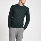 River Island Mens Cable Knit Slim Fit Sweater