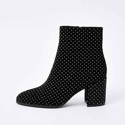 River Island Womens Glitter Block Heel Ankle Boots
