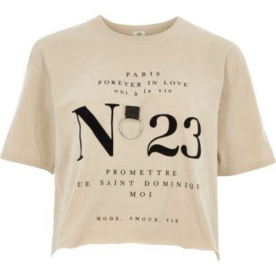 River Island Womens 'no 23' Ring Cropped T-shirt