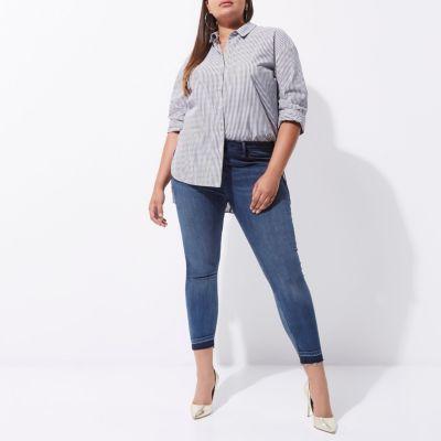 River Island Womens Plus Released Hem Skinny Molly Jeggings