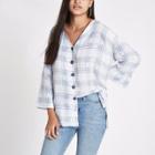 River Island Womens Check Button Front Bar Back Blouse