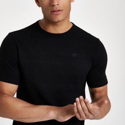 River Island Mens Slim Fit Textured T-shirt