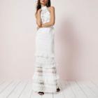 River Island Womens Lace Frill Halter Neck Maxi Dress