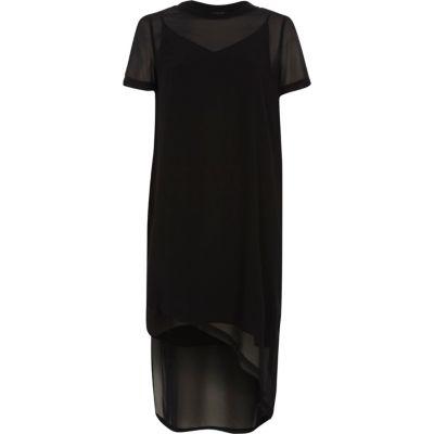 River Island Womens Sheer Short Sleeve T-shirt Dress