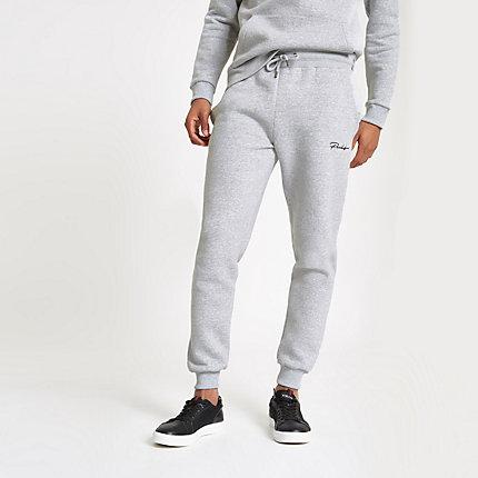 River Island Mens Muscle Fit Embroidered Joggers