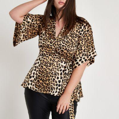 River Island Womens Plus Leopard Print Kimono
