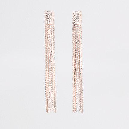 River Island Womens Rose Gold Colour Slinky Stud Earrings