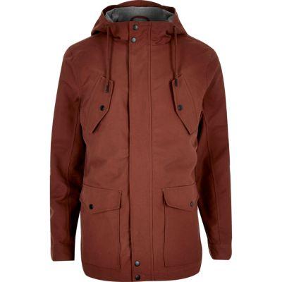 River Island Mens Rust Hooded Casual Jacket