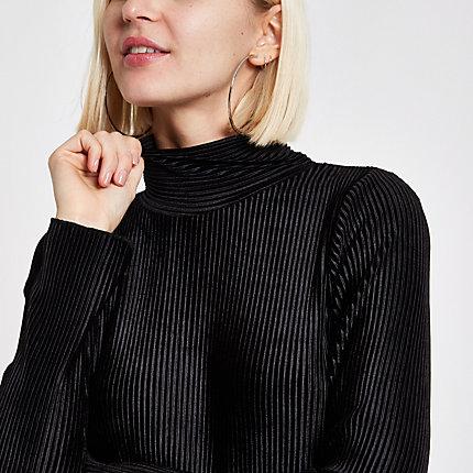 River Island Womens Plisse High Neck Top