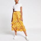 River Island Womens Star Print Frill Midi Skirt