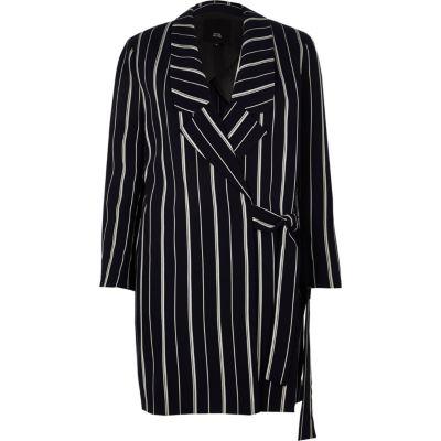 River Island Womens Stripe Tie Front Blazer