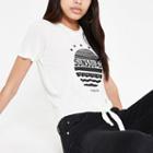 River Island Womens Printed Knot Front T-shirt