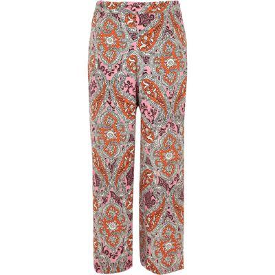 River Island Womens Petite Paisley Print Wide Leg Trousers